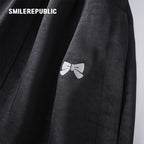 Black Satin Polyester Wide Leg Drawstring Pants with Elastic Waist and Logo Detail