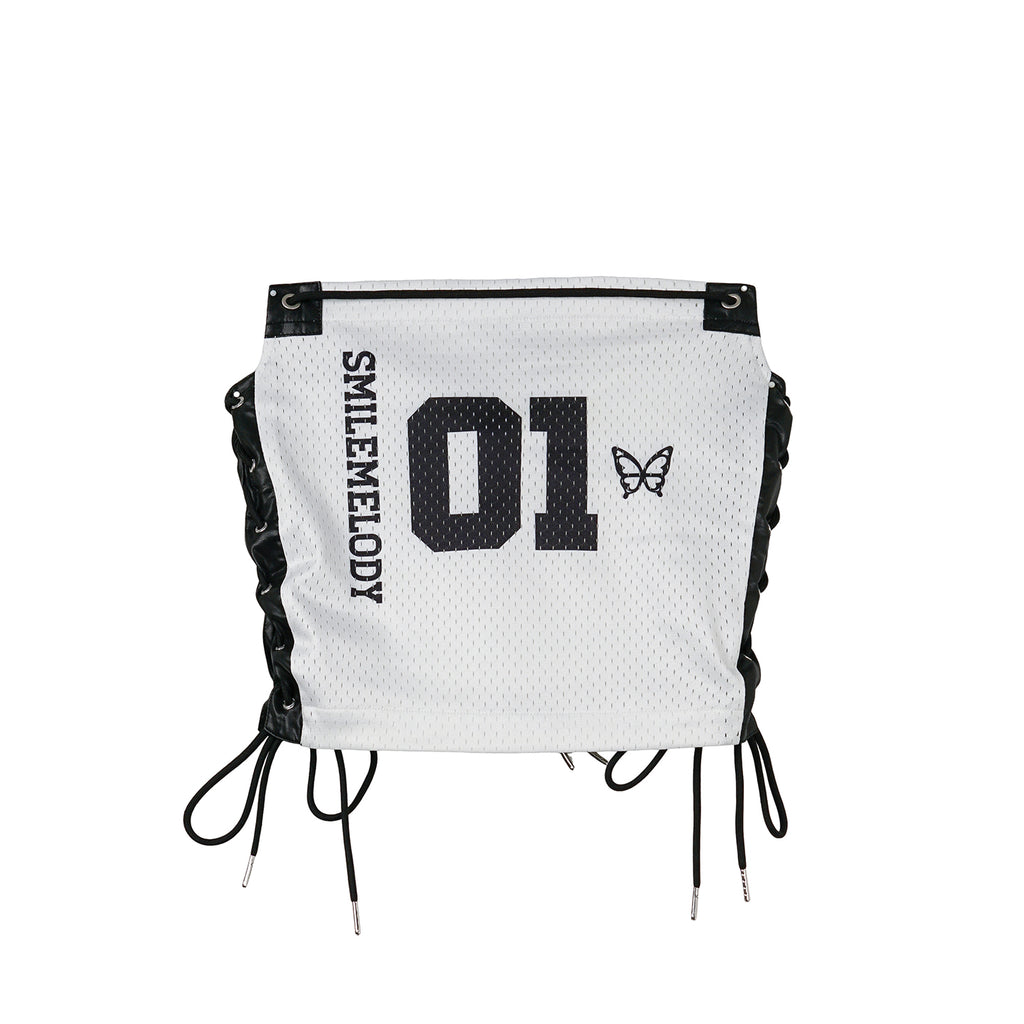 Women's Colorblock Mesh Tank Top with Side Drawstring Detail, Casual Streetwear Sleeveless Top