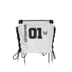 Women's Colorblock Mesh Tank Top with Side Drawstring Detail, Casual Streetwear Sleeveless Top