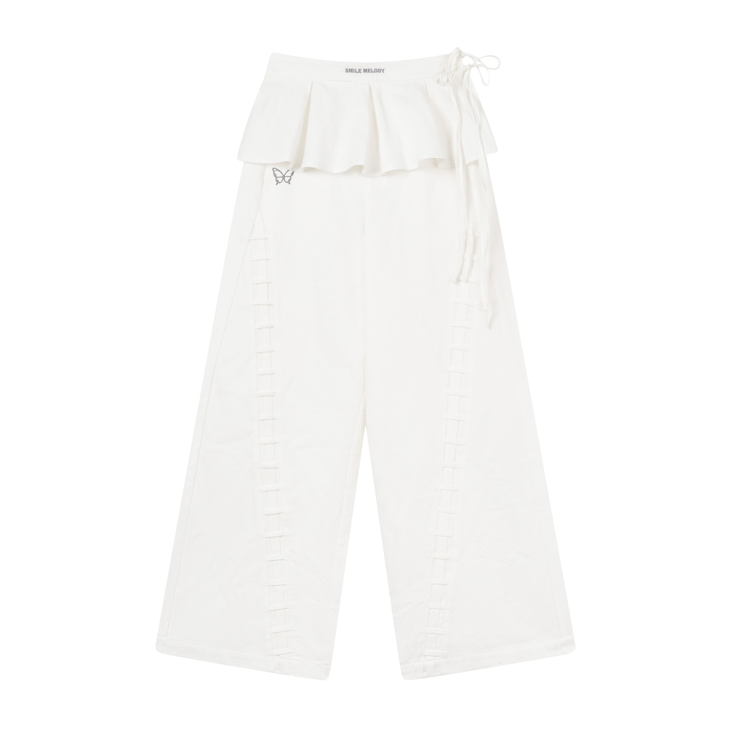 Detachable Pleated Skirt with Wide-Leg Trousers-SMILEREPUBLIC