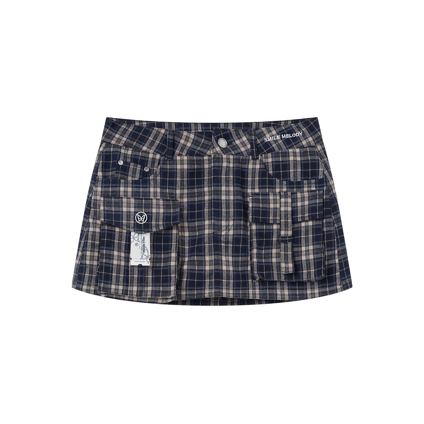 Checked Cargo Mini Skirt-SMILEREPUBLIC