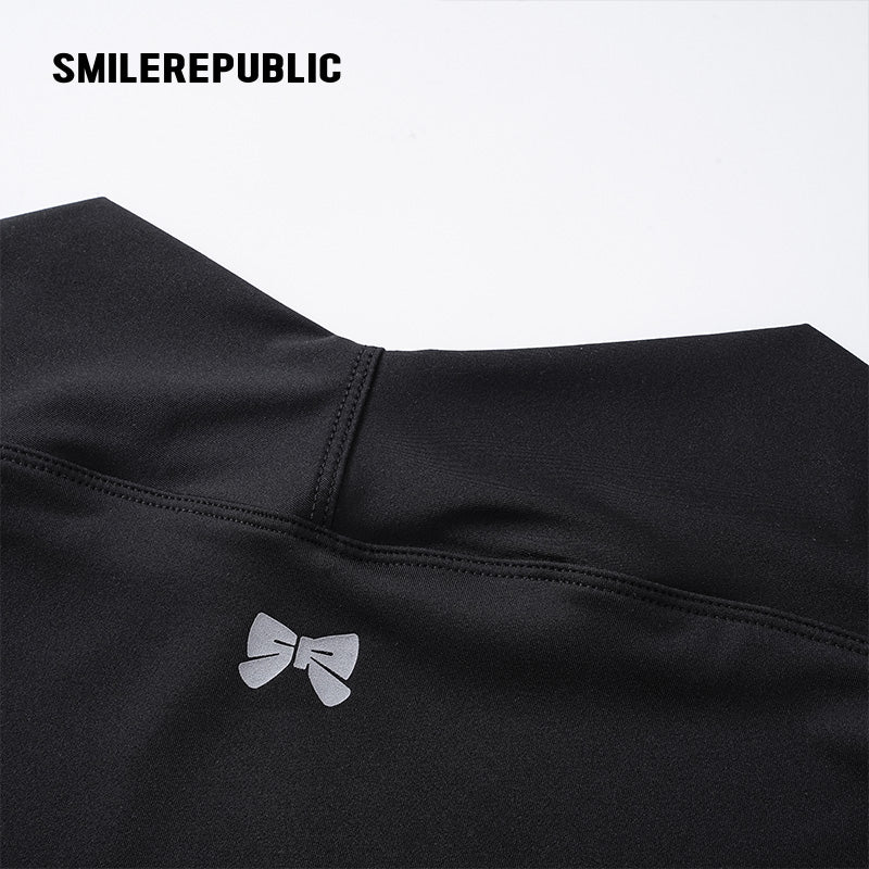 Black Stretch Polyester Blend Cropped Open-Front Long Sleeve Bolero Shrug for Women