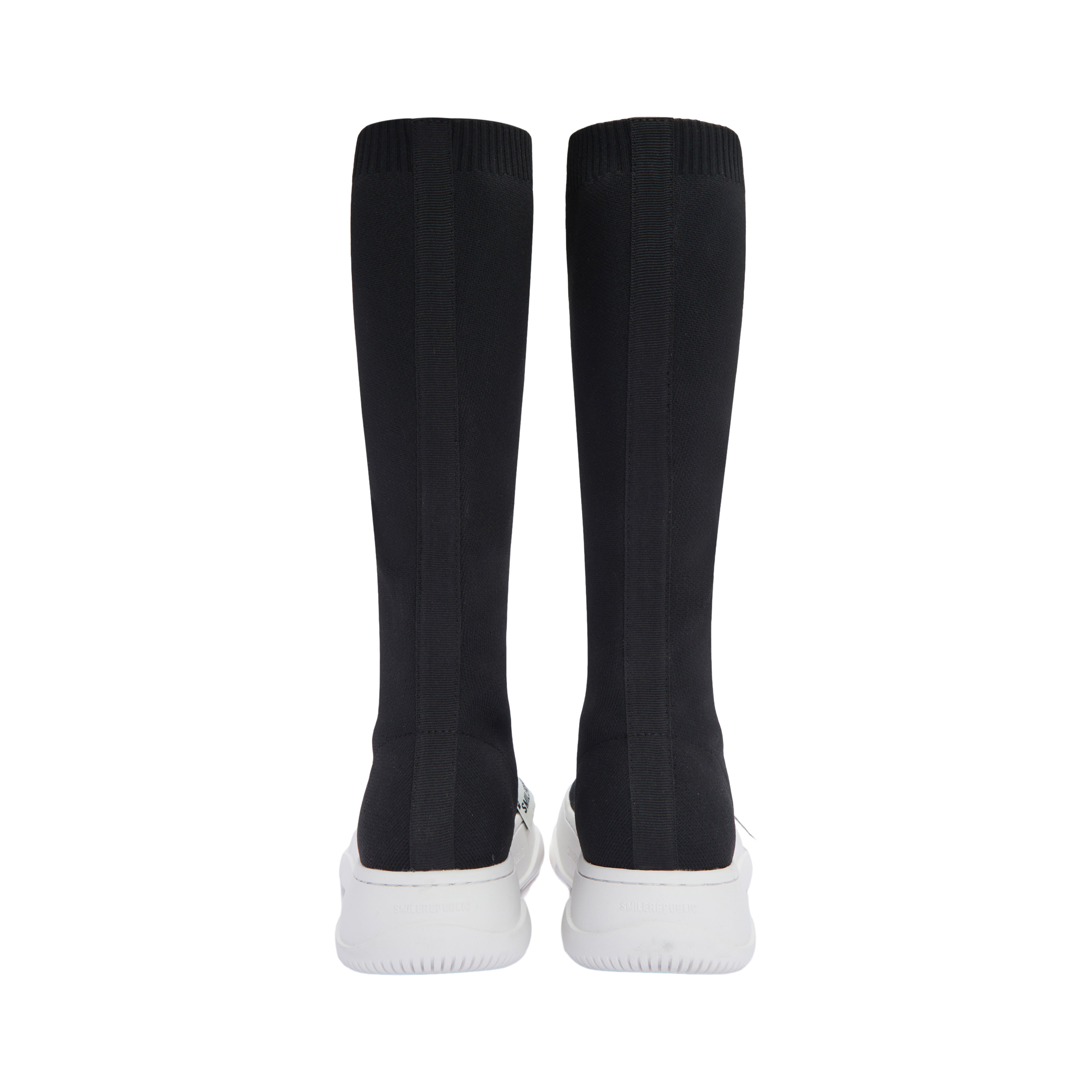 Black Weaving Calf Black Socks Shoes - SMILEREPUBLIC