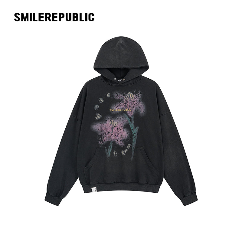 Printed Oversized Hoodie-SMILEREPUBLIC