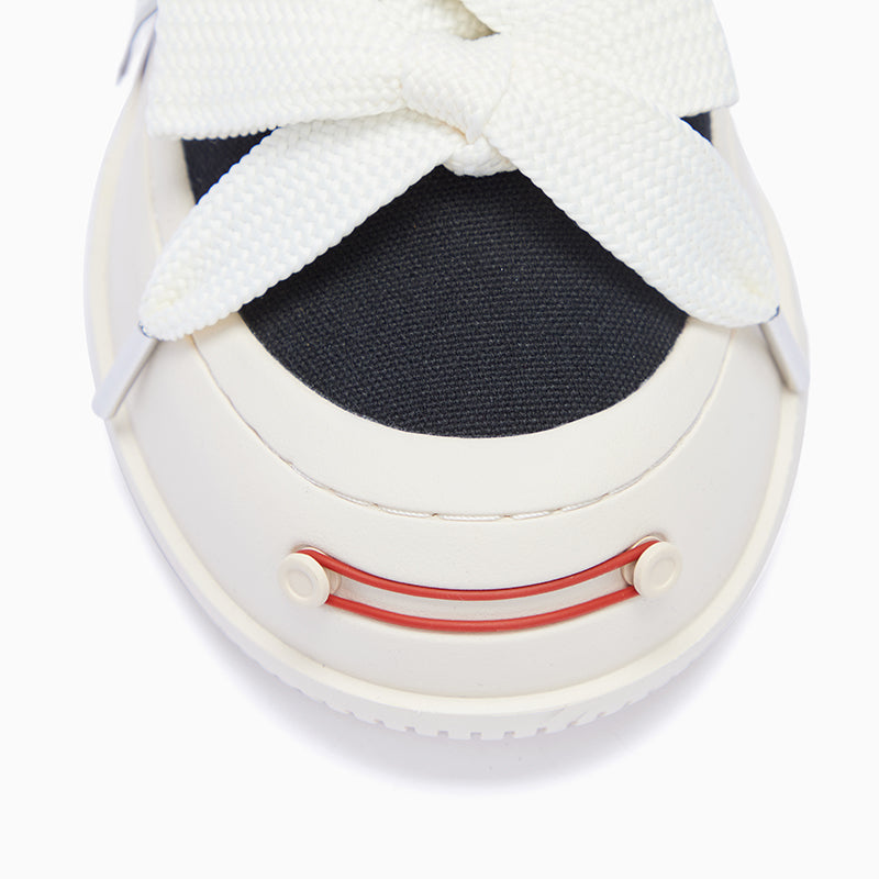Black Frayed Canvas Platform Sneaker Mules, Unisex Lace Up Backless Shoes
