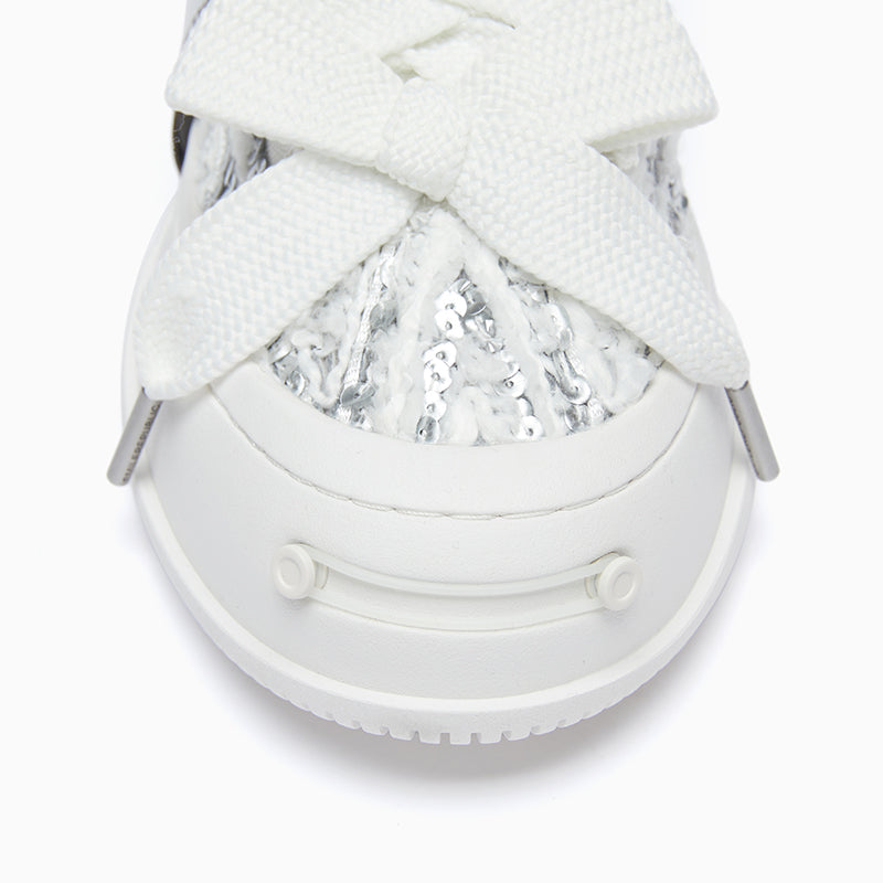 Silver Dragon Scale Low Top Platform Sneaker-SMILEREPUBLIC