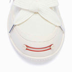 White Frayed Canvas Platform Sneakers, Unisex Low Top Lace Up Shoes