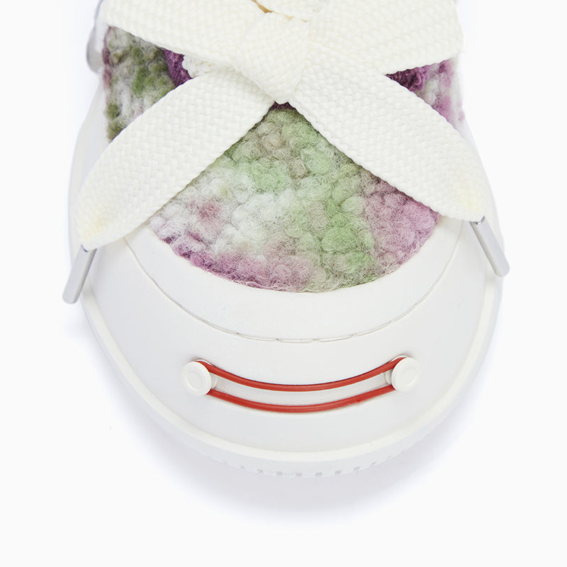 Purple & Green Tweed Low-Top Platform Sneaker-SMILEREPUBLIC