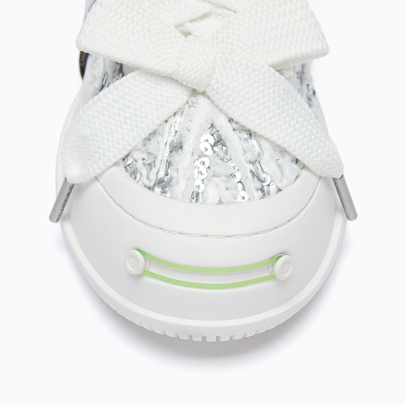 Silver Dragon Scale Low Top Platform Sneaker-SMILEREPUBLIC