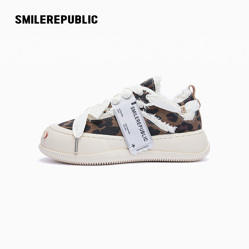 Brown Leopard Print Low-Top Platform Sneaker