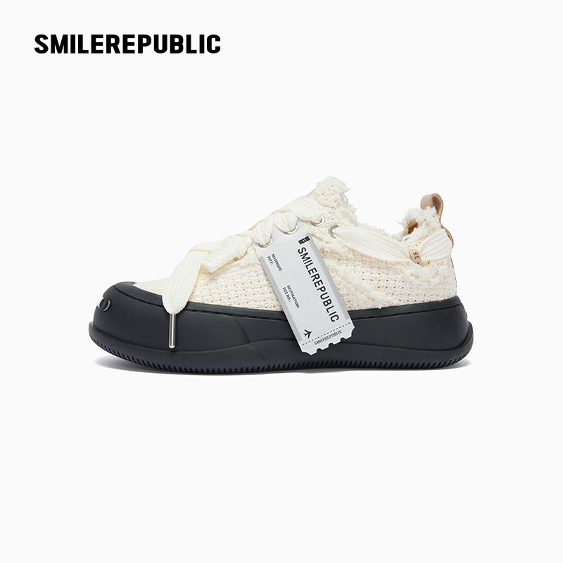 Off-White Cross Jacquard Low-Top Platform Sneaker