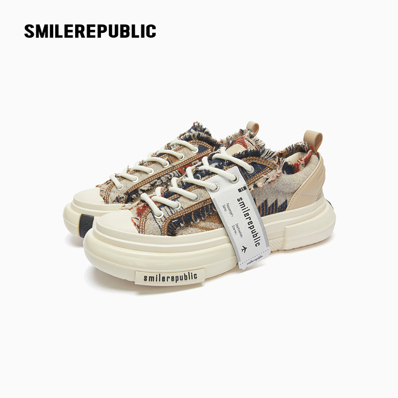 Inception 70s Ethnic Pattern Low-Top Platform Sneaker