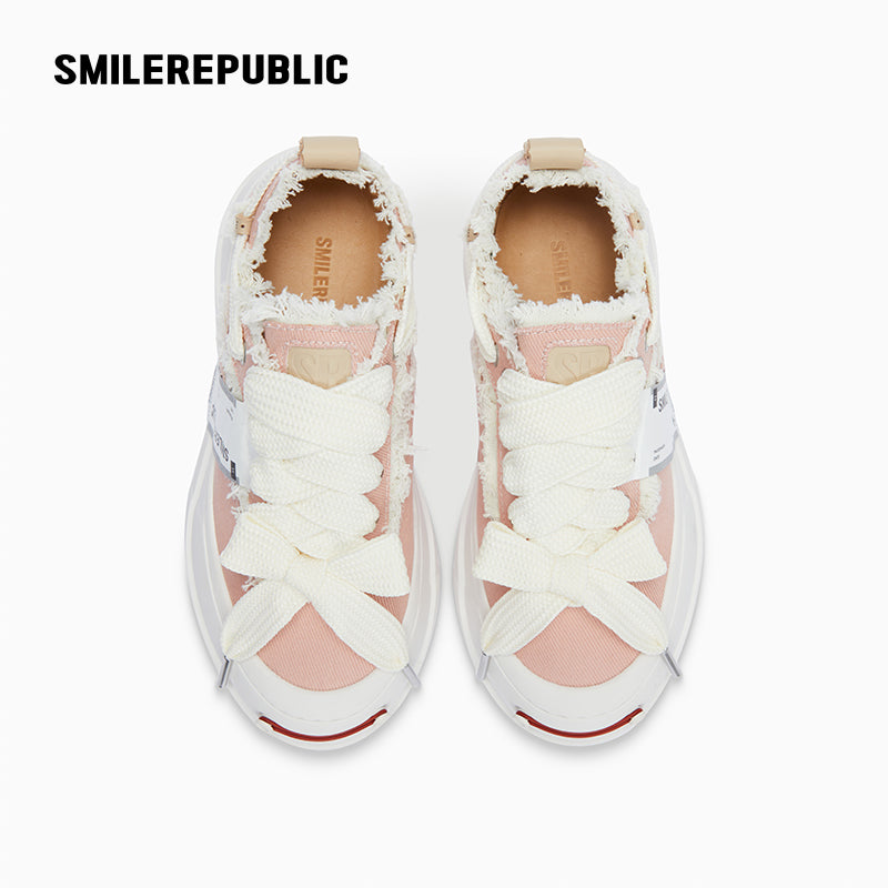 Light Pink Canvas Low-Top Platform Sneaker-SMILEREPUBLIC