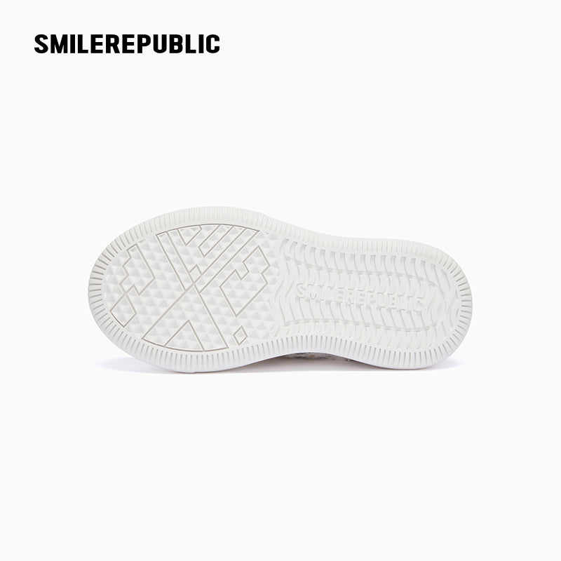 Pink & White Shimmer Tweed Low-Top Platform Sneaker