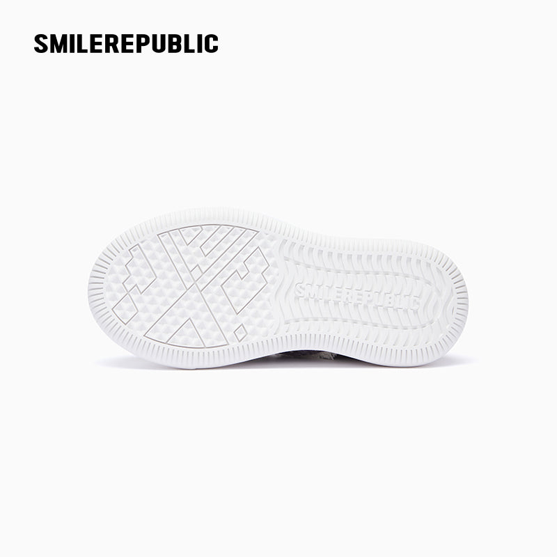 Grey & Purple Rose Print Low-Top Platform Sneaker-SMILEREPUBLIC