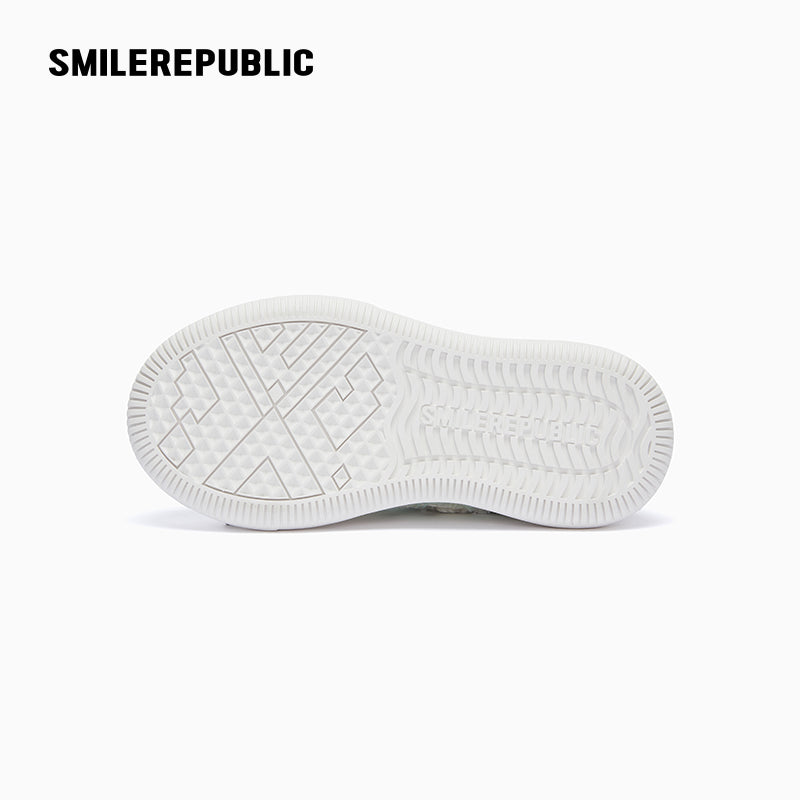 Light Cyan Plaid Tweed Low Top Platform Sneaker