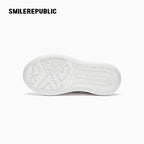 Cream Smile Toe Platform Sneakers, Unisex Low Top Lace Up Shoes - view 7