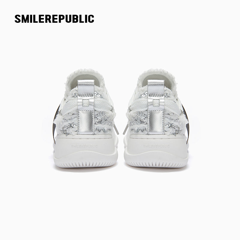 Silver Dragon Scale Low Top Platform Sneaker-SMILEREPUBLIC