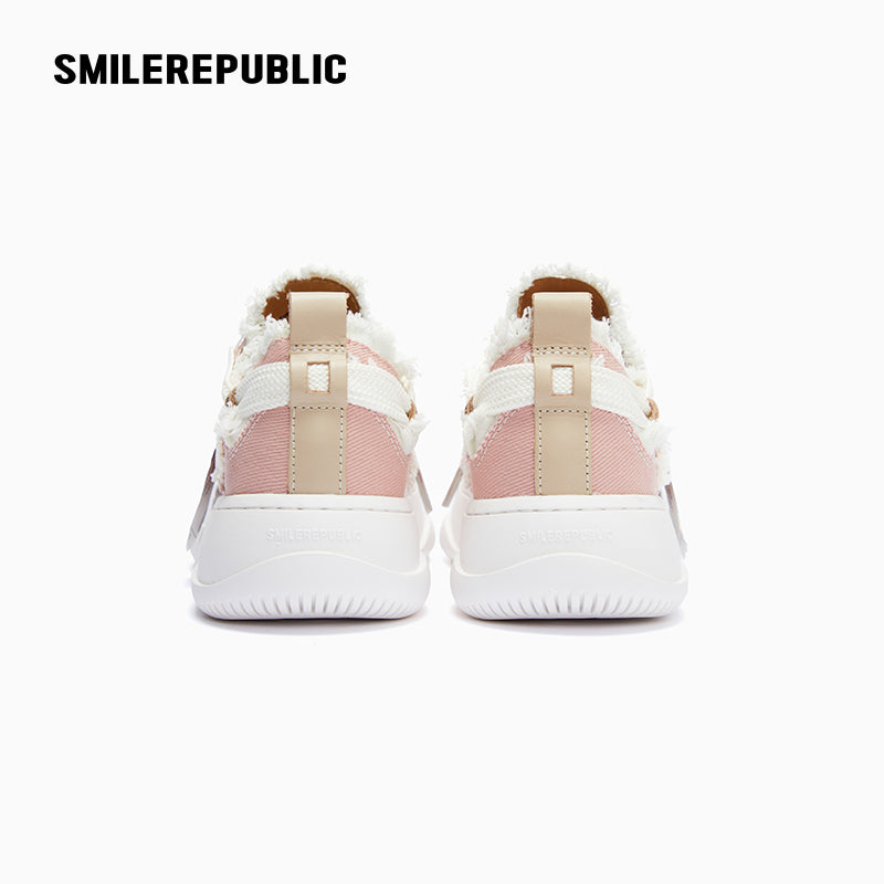 Light Pink Canvas Low-Top Platform Sneaker-SMILEREPUBLIC