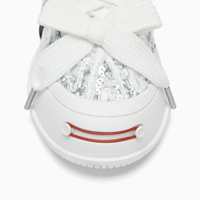 Silver Dragon Scale Low Top Platform Sneaker-SMILEREPUBLIC