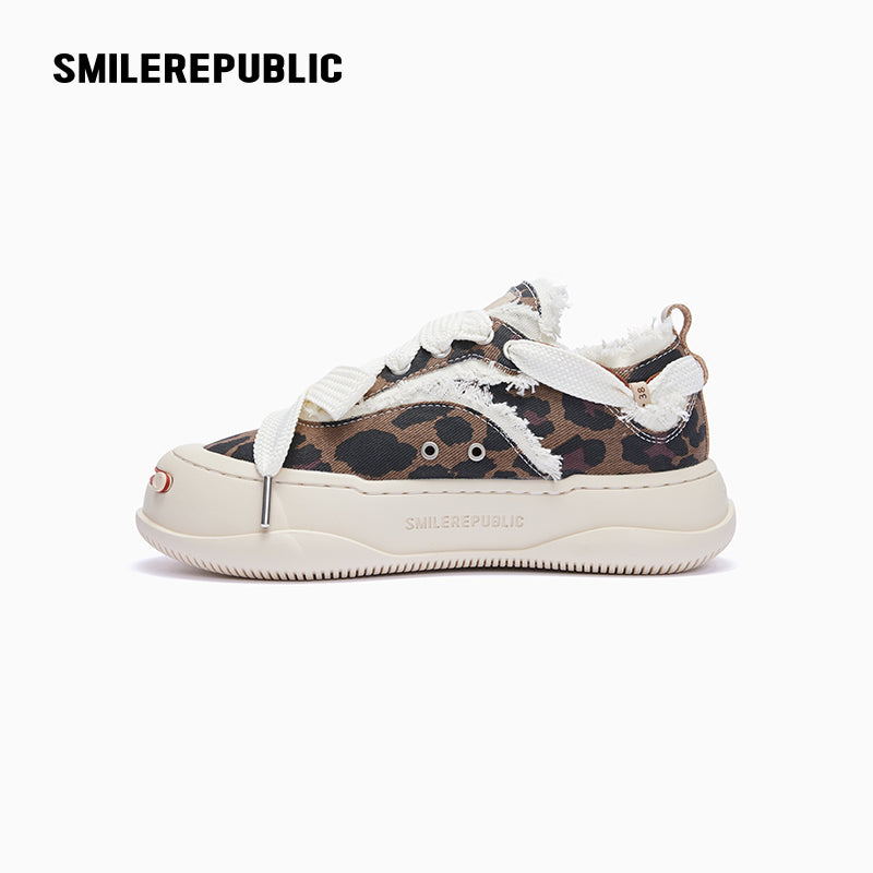 Brown Leopard Print Low-Top Platform Sneaker