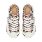 Multicolor Frayed Tweed Platform Sneakers, Unisex Low Top Lace Up Shoes