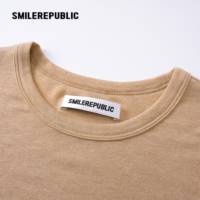 Khaki Regenerated/Gray Regenerated/Blue Regenerated Cellulose Wool Blend Faux Pearl Logo Cropped T-Shirt for Women