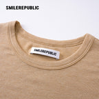 Khaki Regenerated/Gray Regenerated/Blue Regenerated Cellulose Wool Blend Faux Pearl Logo Cropped T-Shirt for Women