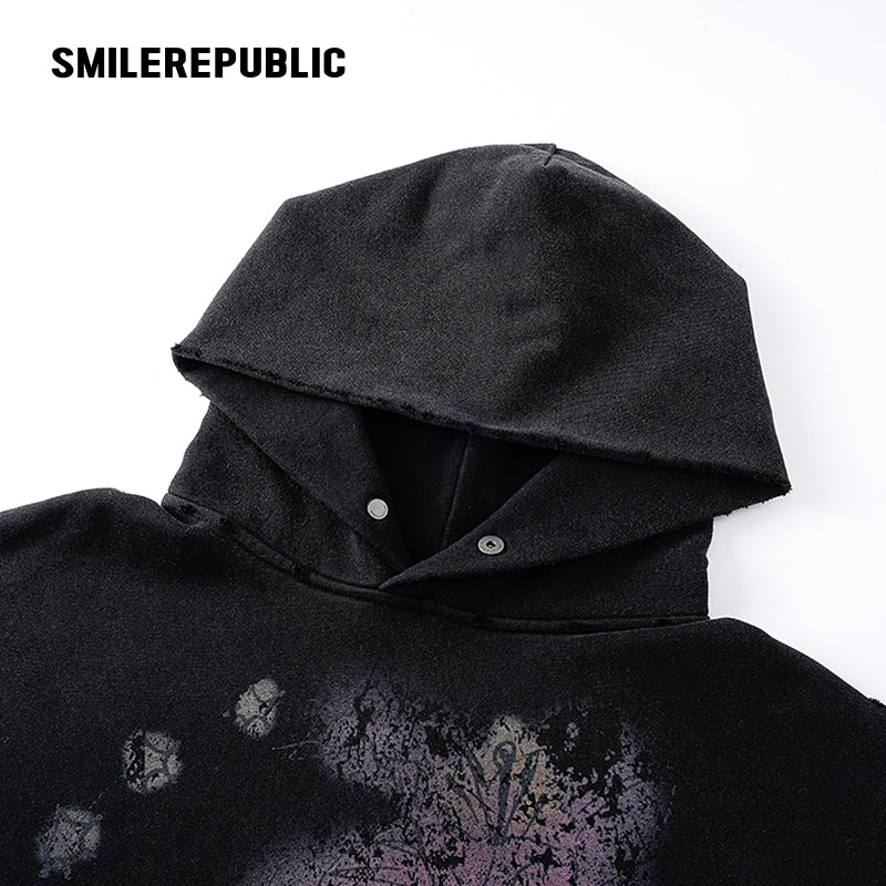 Printed Oversized Hoodie-SMILEREPUBLIC