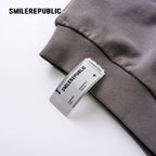 Gray Washed Cotton Distressed Full Zip Hoodie with Tonal Logo and Raw Edge Pockets