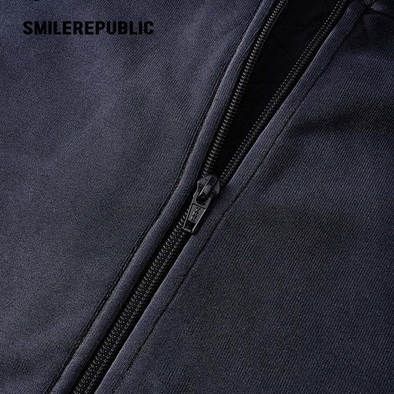 Crystal Hotfix Sweatshirt Jacket-SMILEREPUBLIC