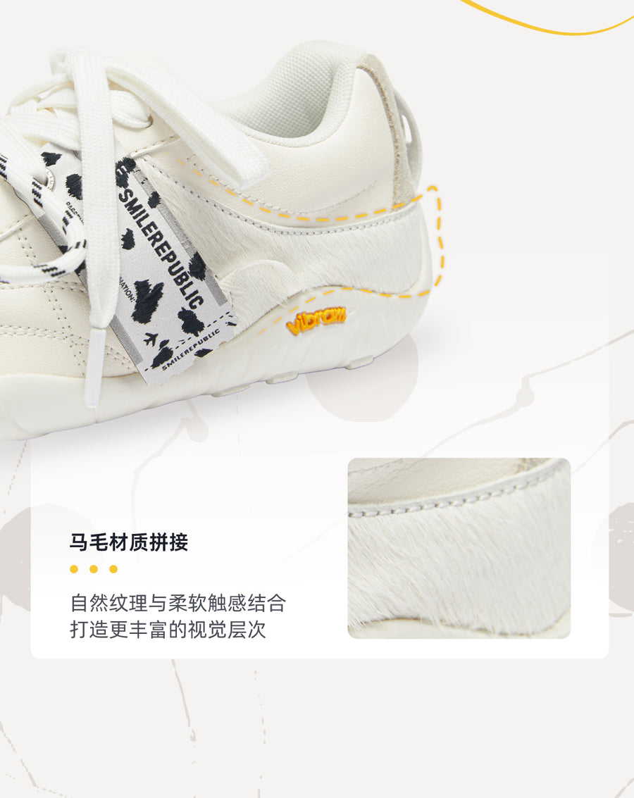 White Dalmatian Spot Hair Detail Low Top Casual Sneakers, Unisex Shoes 详情图 9
