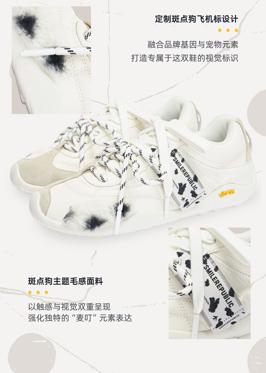 White Dalmatian Spot Hair Detail Low Top Casual Sneakers, Unisex Shoes 详情图 10
