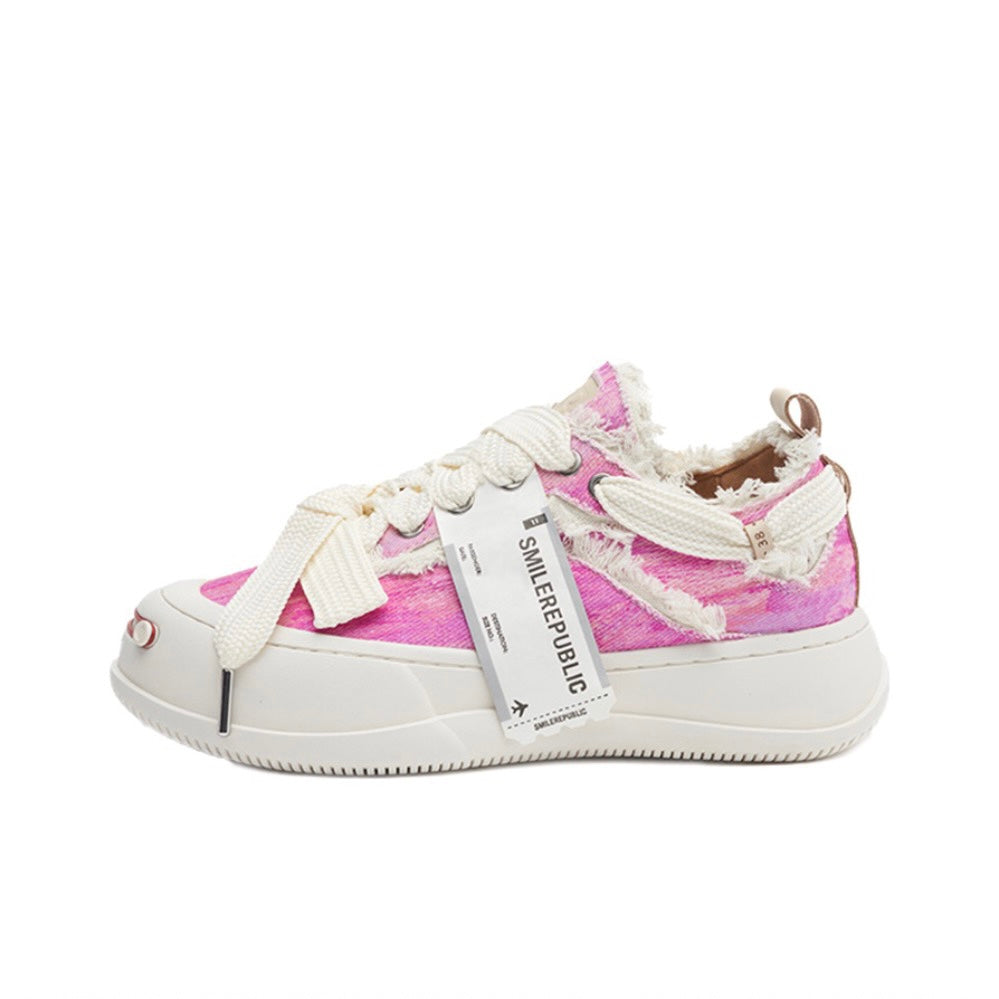 Pink Print Low Top SB Sneaker - SMILEREPUBLIC Slip On Shoes Store