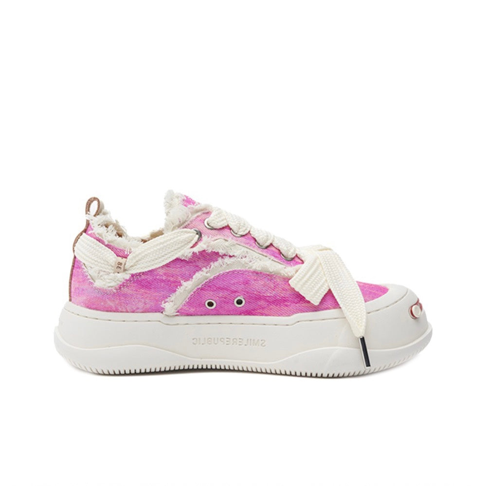 Pink Print Low Top SB Sneaker - SMILEREPUBLIC Slip On Shoes Store