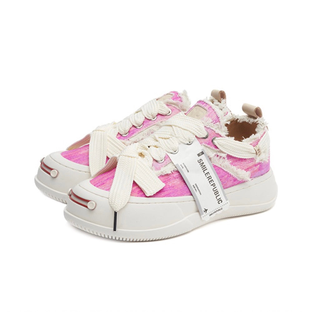 Pink Print Low Top SB Sneaker - SMILEREPUBLIC Slip On Shoes Store