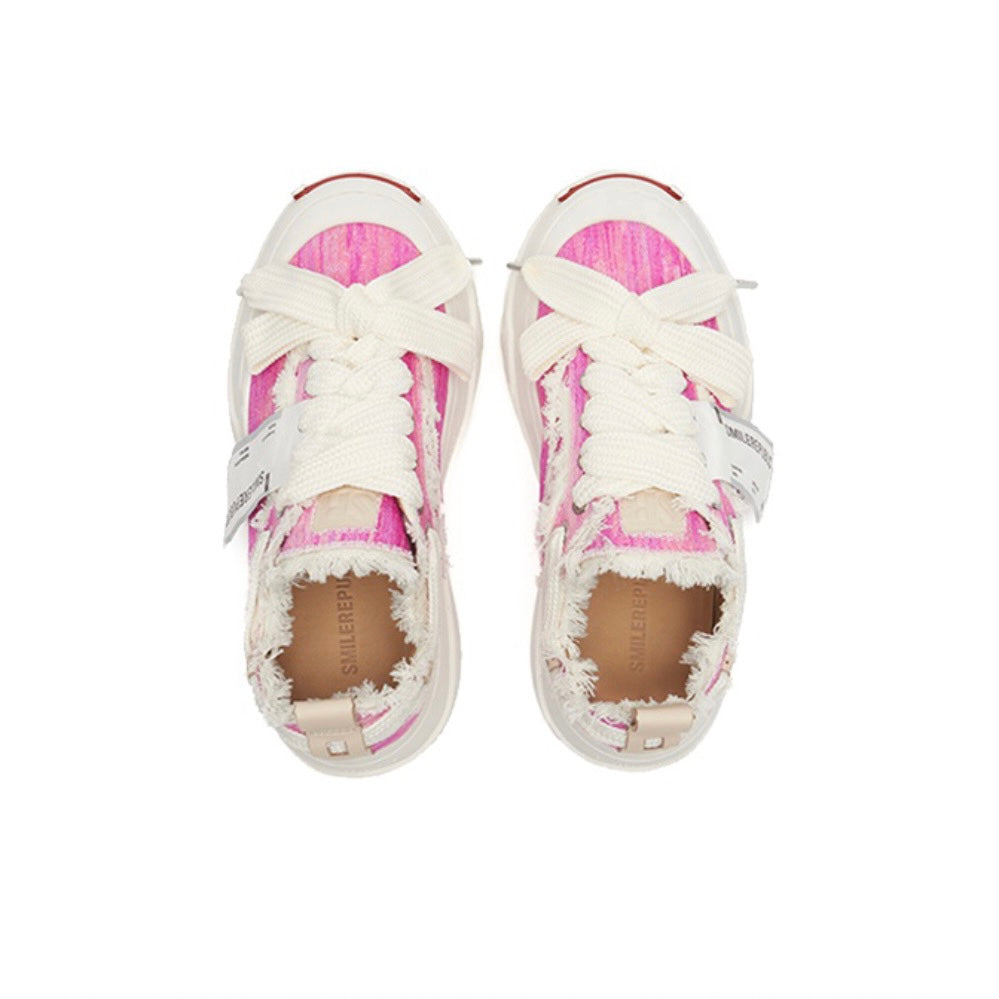 Pink Print Low Top SB Sneaker - SMILEREPUBLIC Slip On Shoes Store