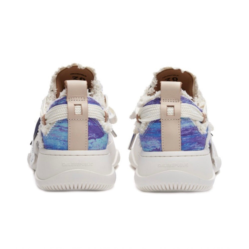 Blue Purple Print Low Top SB Sneaker - SMILEREPUBLIC Slip On Shoes Store