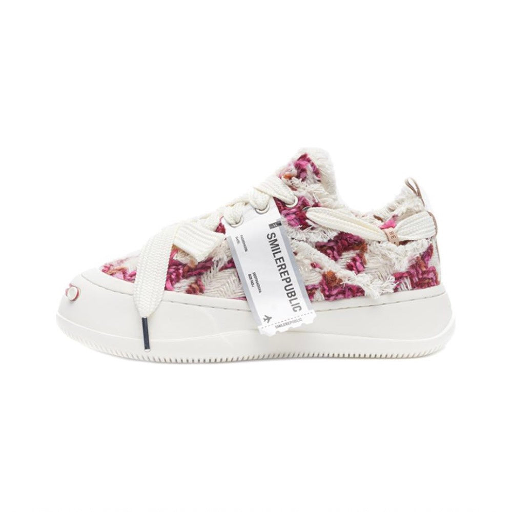 Rose Red Chevron SB Sneaker - SMILEREPUBLIC Slip On Shoes Store