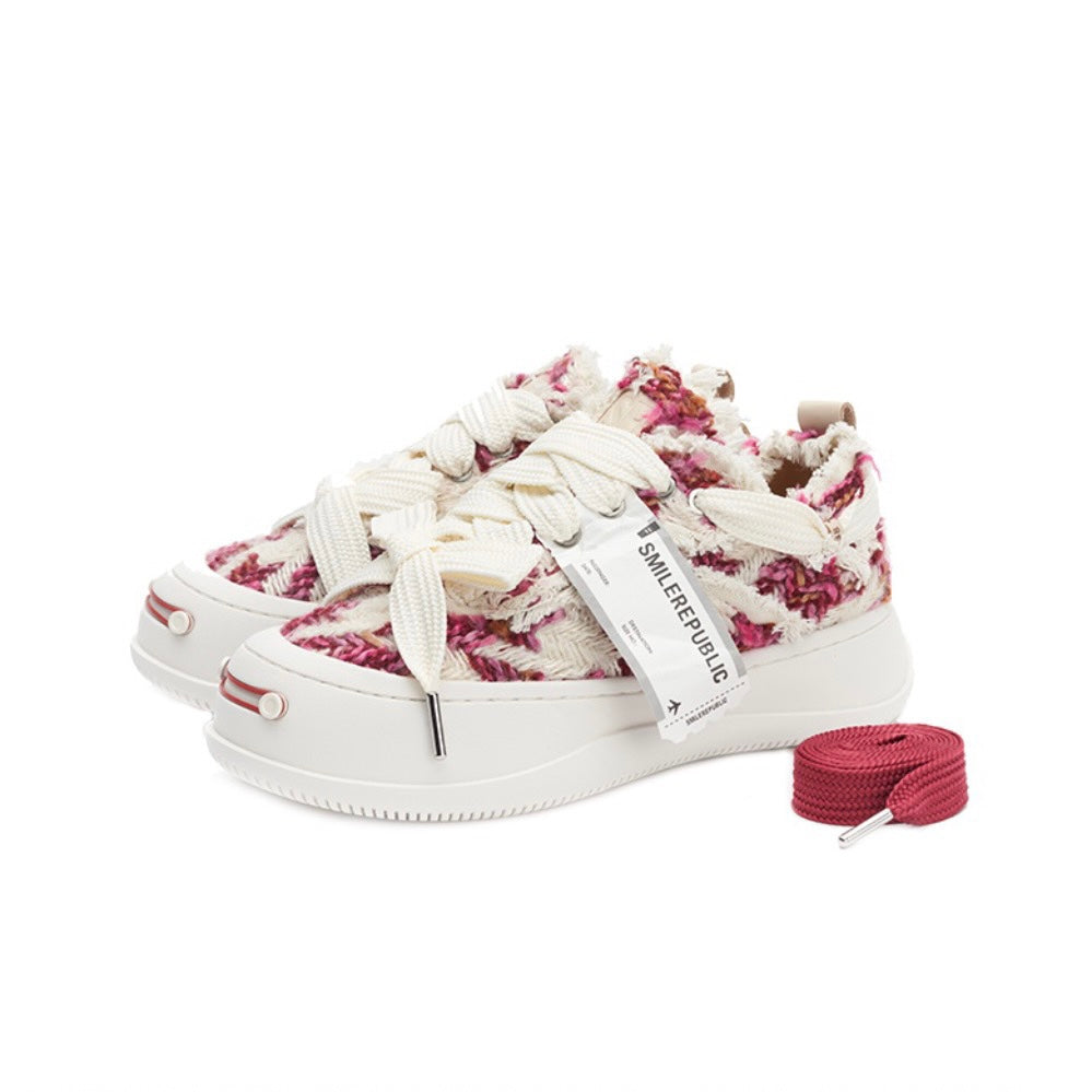 Rose Red Chevron SB Sneaker - SMILEREPUBLIC Slip On Shoes Store