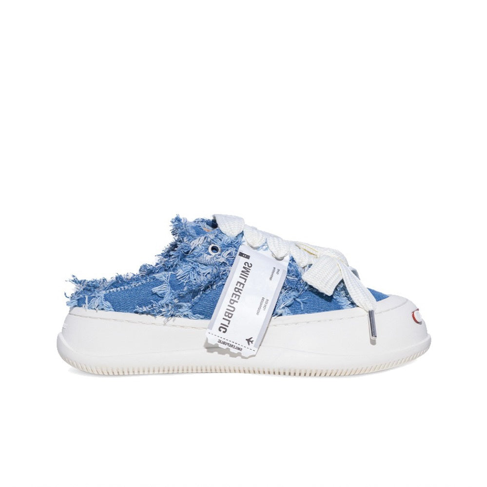 Denim Blue Slipper - SMILEREPUBLIC Slip On Shoes Store