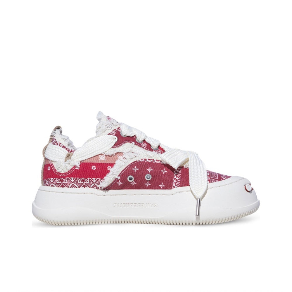 Red Coarse Canvas SB Sneaker - SMILEREPUBLIC Slip On Shoes Store