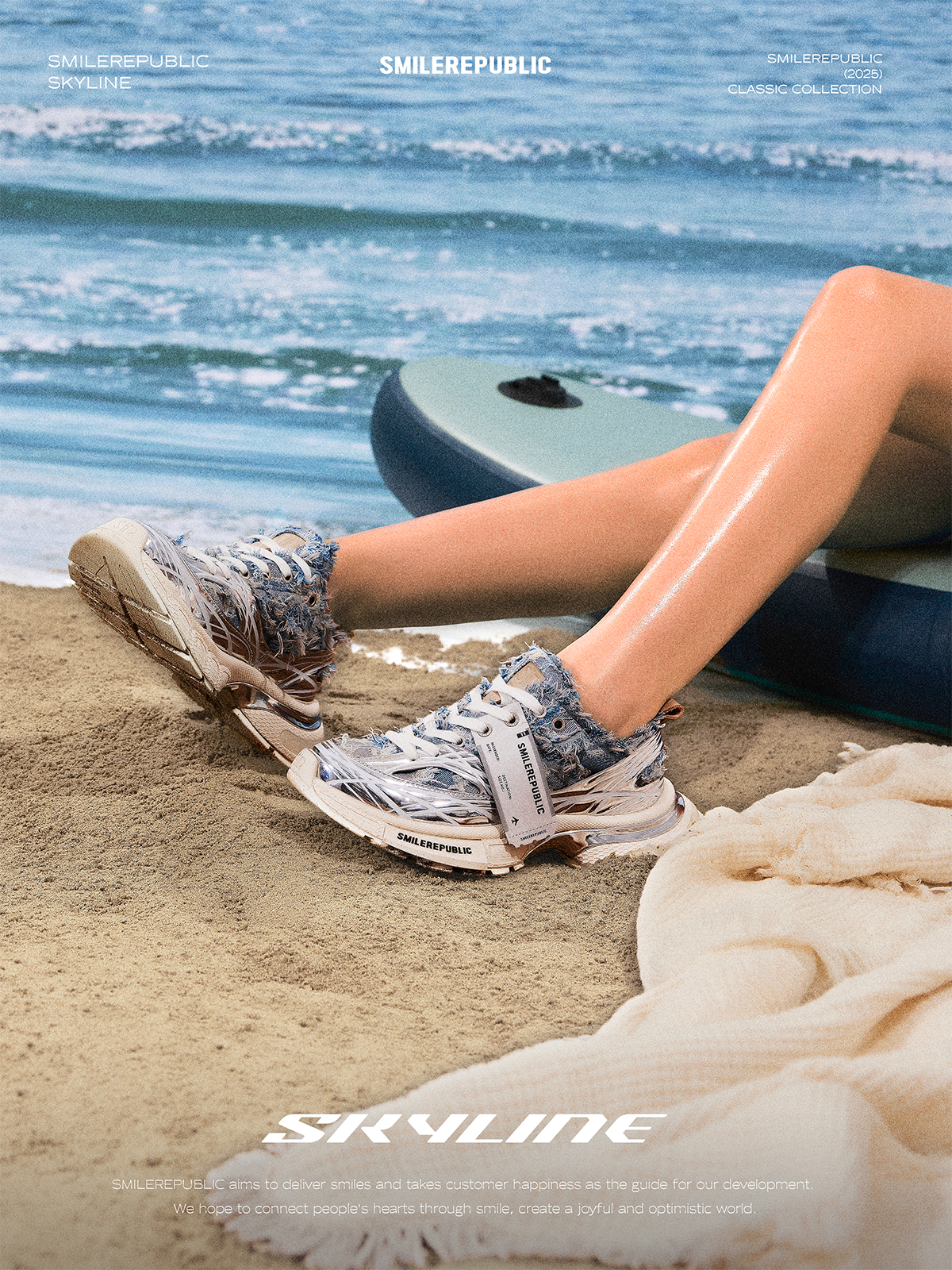 【NEW】XXXS Denim Blue Silver Slip On Sneaker Canvas Shoes
