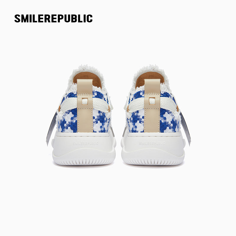 Blue White Houndstooth Low Top Sb Sneaker shoes