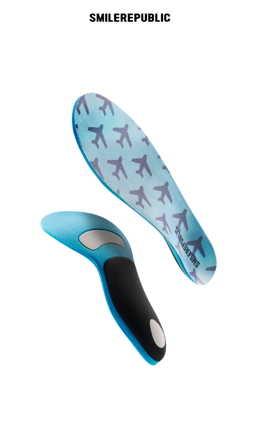 SMILEREPUBLIC Blue Arch Support Insoles with EVA Cushioning and TPU Support, Breathable Comfort Inserts for Sneakers 详情图 1
