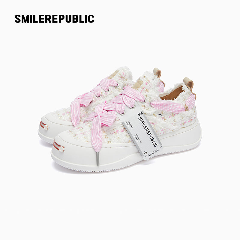 Pink White Tweed Low Top SB Sneaker Canvas Shoes