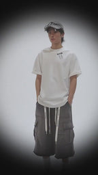 100% Cotton Double Layer Crew Neck Short Sleeve T-Shirt, Washed Casual Everyday Streetwear Tee