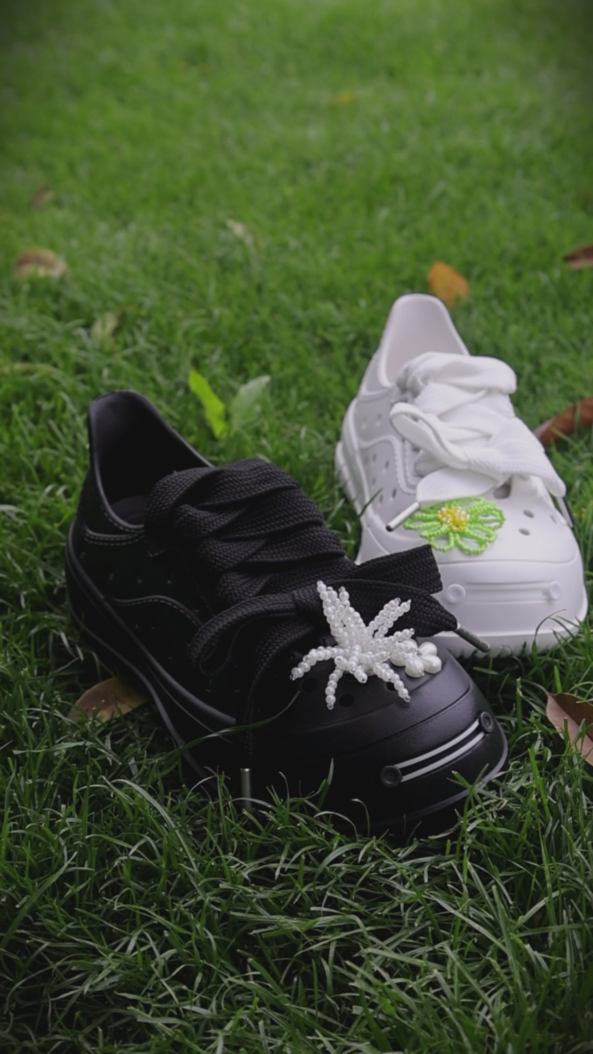 Black Perforated Lace Up Platform Shoes with Smile Toe Design